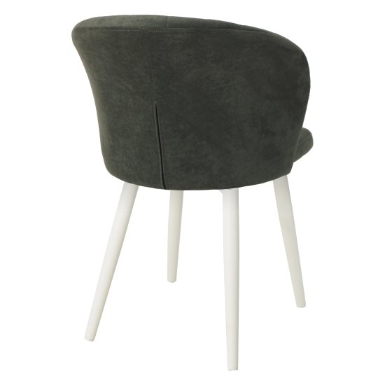 Стул ножки белые серый велюровый (арт 22409) Фото 2