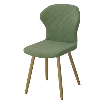Стул на каркасе из металла мягкий зеленый из велюра (арт 19366) - Фото 2