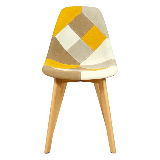 Стул интерьерный мягкий желтый patchwork (арт 31588) Фото 2