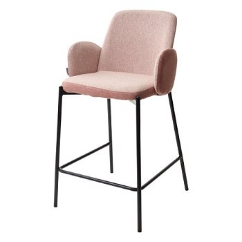 Полубарный стул на металлокаркасе мягкий розовый (арт 10725) - Фото 2