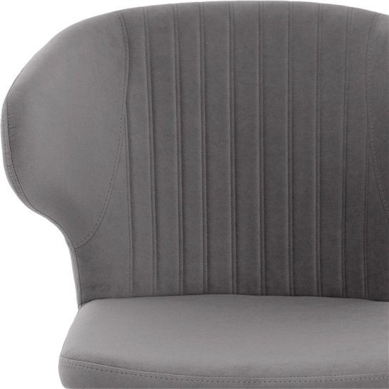 Стул серый из велюра современный (арт 35588) Фото 8