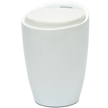 Табурет дизайнерский мягкий белый из экокожи (арт 5476) - Фото 2