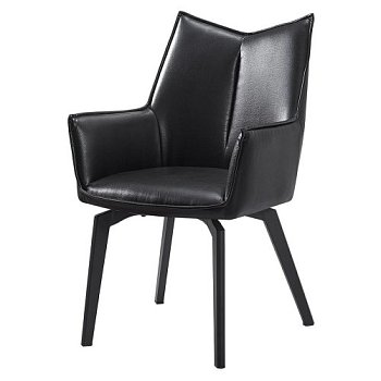Стул-кресло интерьерный с подлокотниками черный (арт 32958) - Фото 2