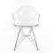 Стул-кресло на металлокаркасе с подлокотниками прозрачный из пластика (арт 2353)