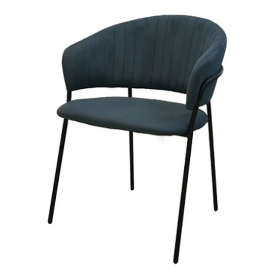 Полукресло с подлокотниками синее из велюра (арт 33704) Фото 1