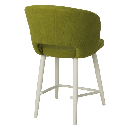Полубарный стул на металлокаркасе зеленый из велюра (арт 26417) Фото 2