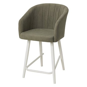 Полубарный стул на металлическом каркасе из велюра (арт 27958) - Фото 2