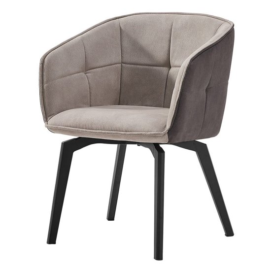 Стул-кресло дизайнерский мягкий с подлокотниками кремовый (арт 27207) Фото 1