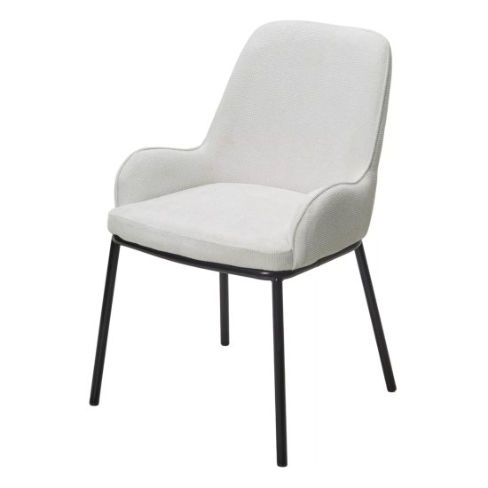 Стул с черными ножками мягкий белый (арт 33451) Фото 1