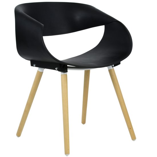 Стул деревянный черный пластиковый (арт 2336) Фото 1