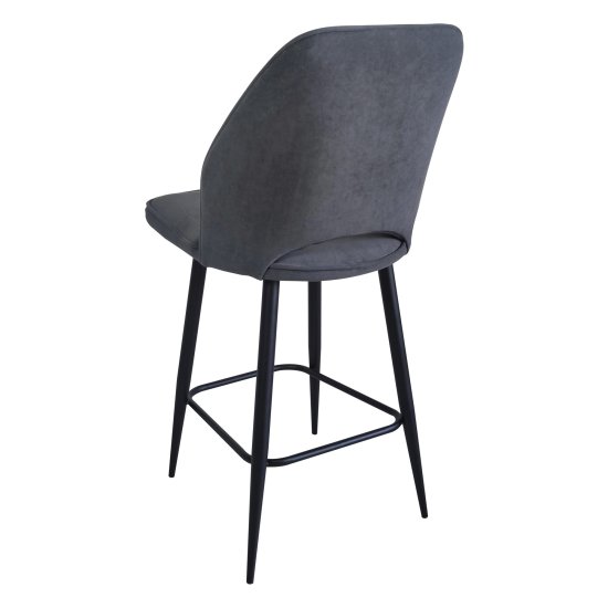 Полубарный стул на металлокаркасе мягкий серый (арт 31995) Фото 1