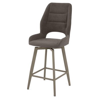 Стул полубарный на металлокаркасе мягкий из велюра (арт 35537) - Фото 2