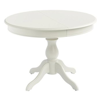 Стол обеденный раздвижной круглый белый в классическом стиле (арт 4838) - Фото 2