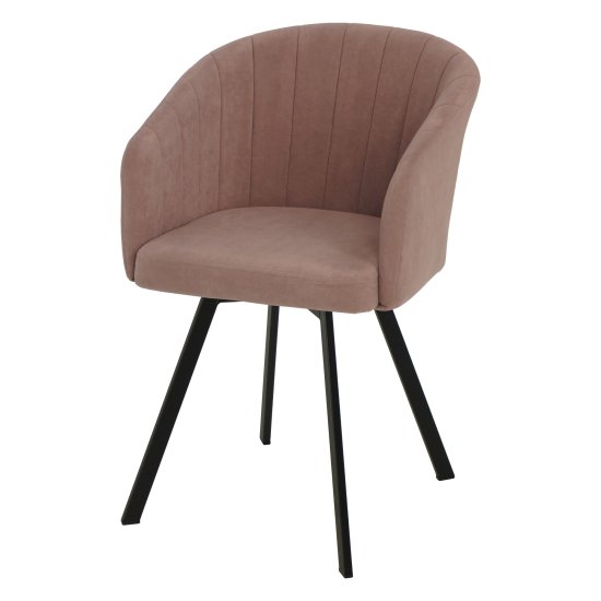 Стул на металлическом каркасе розовый велюровый (арт 26267) Фото 1
