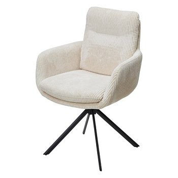 Стул на металлокаркасе мягкий с подлокотниками белый (арт 35003) - Фото 2