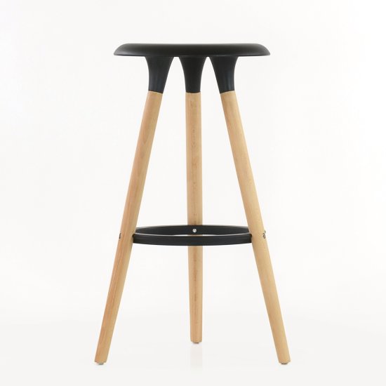 Барный стул дизайнерский деревянный черный пластиковый (арт 2339) Фото 3