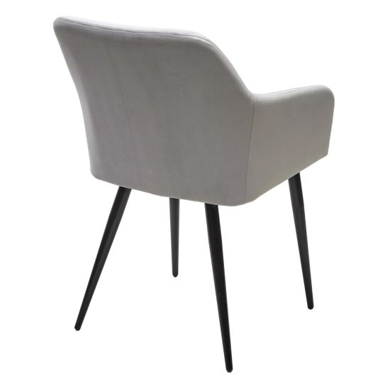 Стул-кресло на металлокаркасе мягкий серый велюровый (арт 33450) Фото 2