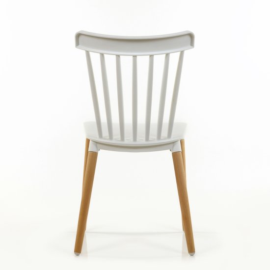 Стул из массива дерева белый пластмассовый (арт 6618) Фото 3