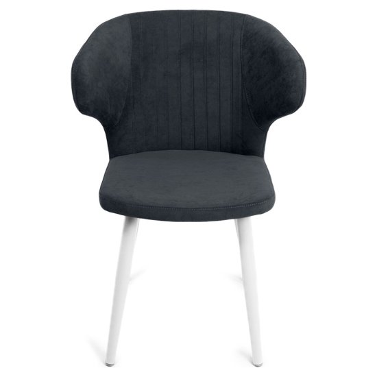 Стул на металлокаркасе мягкий серый из велюра (арт 25830) Фото 6