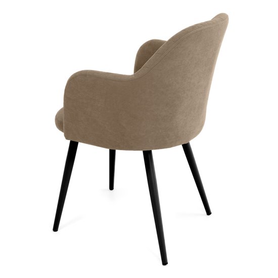 Стул-кресло с черными ножками мягкий велюровый (арт 27344) Фото 3