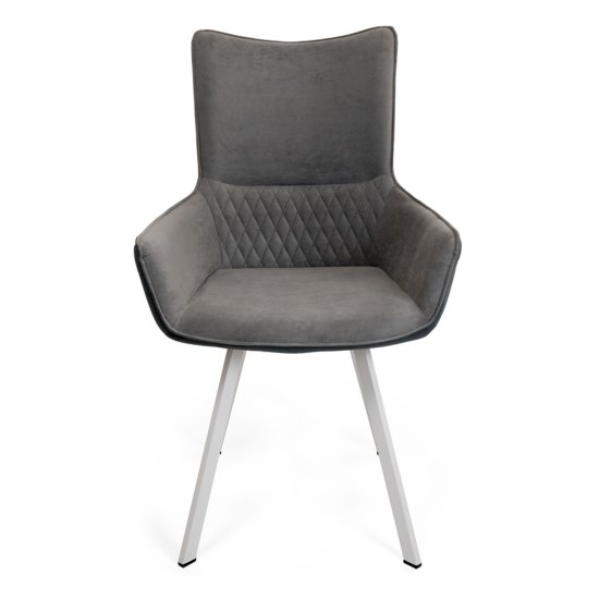 Полукресло с мягкой обивкой с подлокотниками серое (арт 30970) Фото 4