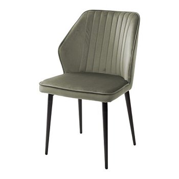 Стул для кухни с черными ножками мягкий из велюра (арт 11609) - Фото 2