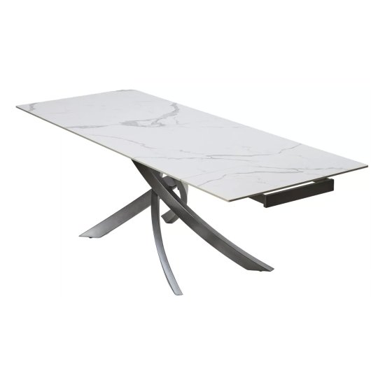 Стол кухонный раскладной керамический под мрамор (арт 33369) Фото 10