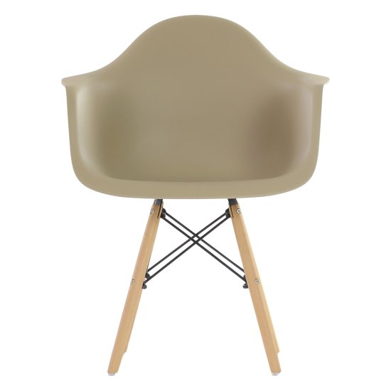Полукресло с подлокотниками бежевое пластиковое eames (арт 10155) Фото 2
