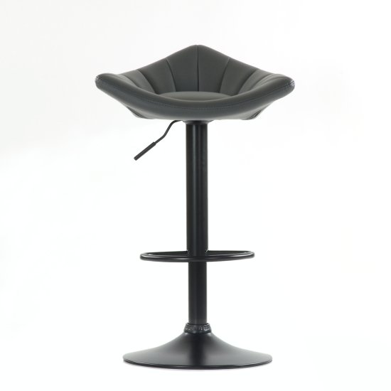 Стул барный мягкий серый из экокожи регулируемый (арт 6479) Фото 2