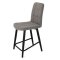 Полубарный стул мягкий серый из велюра (арт 18769)