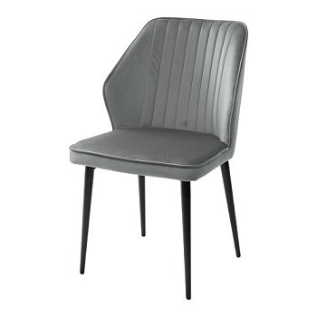 Стул кухонный на каркасе из металла с мягкой обивкой серый (арт 11750) - Фото 2