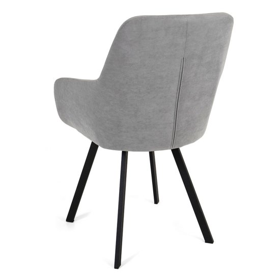 Стул с мягким сидением серый из велюра (арт 22235) Фото 5