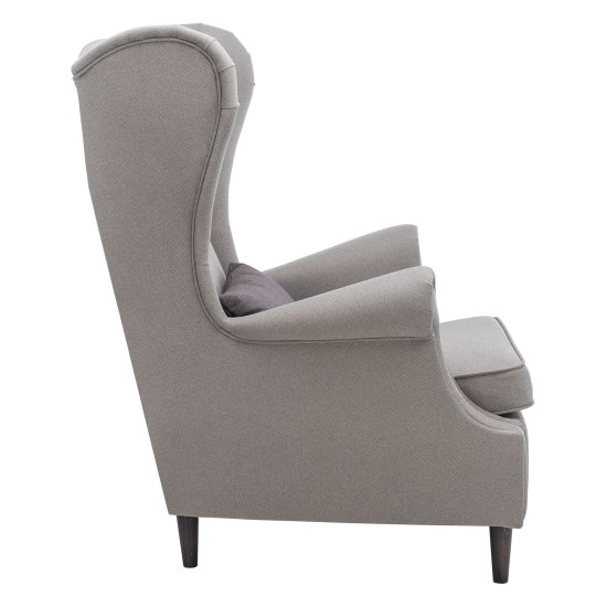 Полукресло деревянное с подлокотниками серое классическое (арт 29451) Фото 3