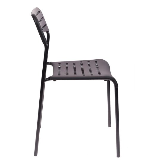 Стул с черными ножками черный из пластика (арт 6674) Фото 3