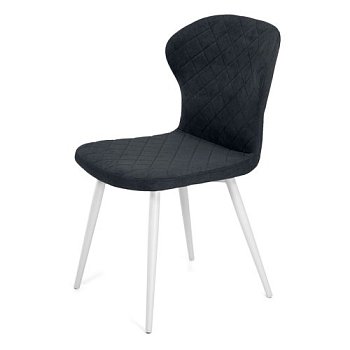 Стул на металлокаркасе с мягким сидением серый из велюра (арт 19254) - Фото 2