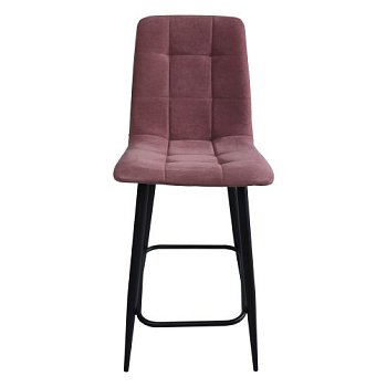 Полубарный стул на металлокаркасе с мягким сидением красный (арт 23932) - Фото 2