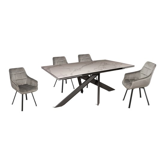 Стол дизайнерский раздвижной с керамическим покрытием лофт (арт 11096) Фото 2