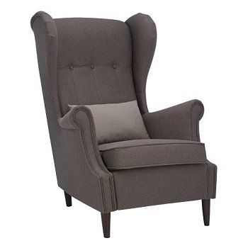 Стул-кресло мягкий с подлокотниками серый классический (арт 29447) - Фото 2
