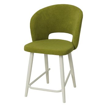 Полубарный стул на металлокаркасе зеленый из велюра (арт 26417) - Фото 2
