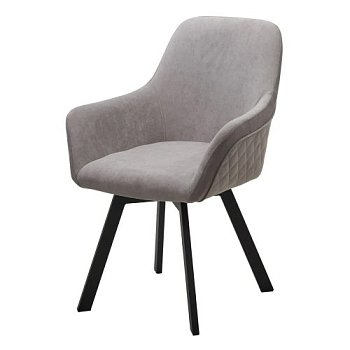 Стул на металлическом каркасе мягкий с подлокотниками серый (арт 31415) - Фото 2