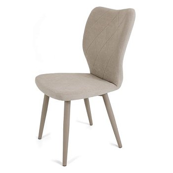 Стул мягкий бежевый с обивкой из велюра в современном стиле (арт 23586) - Фото 2