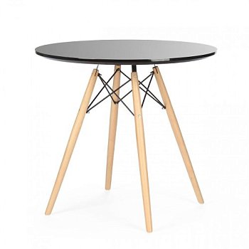 Стол обеденный дизайнерский черный круглый D-80 см eames (арт 2069) - Фото 2