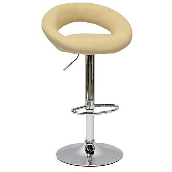 Барный стул металлический мягкий кремовый регулируемый (арт 5517) - Фото 2