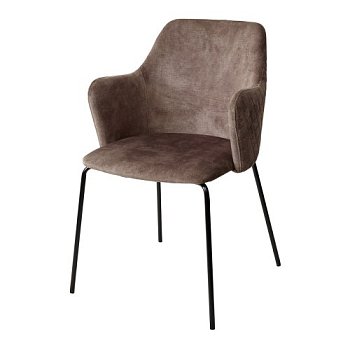 Стул на металлокаркасе с подлокотниками из велюра современный (арт 15869) - Фото 2