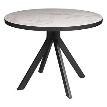 Стол раскладной круглый с керамическим покрытием под мрамор (арт 30824) - Фото 2