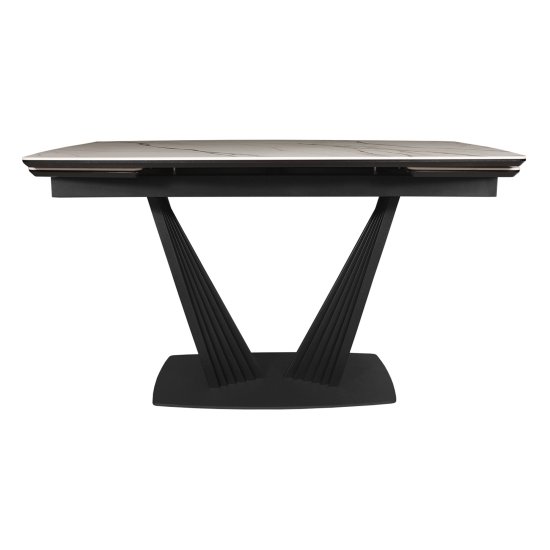 Стол раскладной овальный керамический на одной ножке (арт 33859) Фото 3