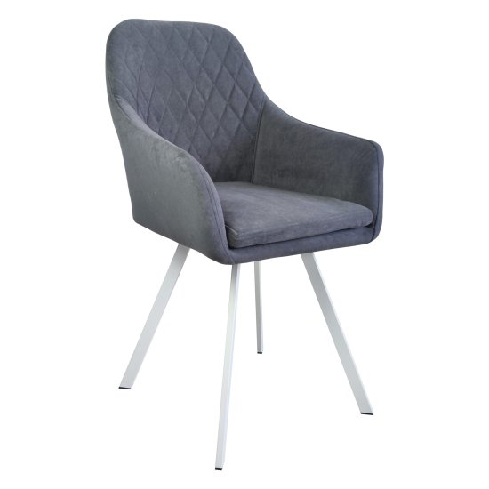 Полукресло на металлокаркасе с подлокотниками серое (арт 29532) Фото 1