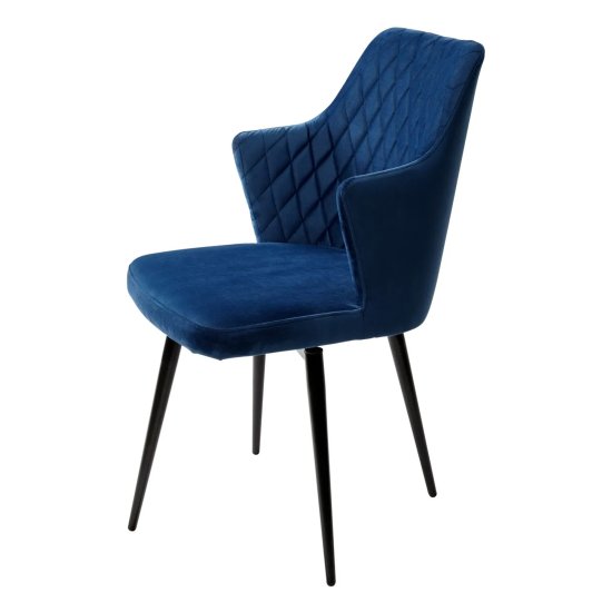 Стул для кухни мягкий синий из велюра (арт 23861) Фото 2