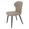 Стул на металлическом каркасе бежевый с обивкой из велюра (арт 19304)