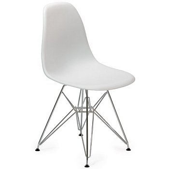 Стул дизайнерский с металлическими ножками белый из пластика эймс (арт 2346) - Фото 2